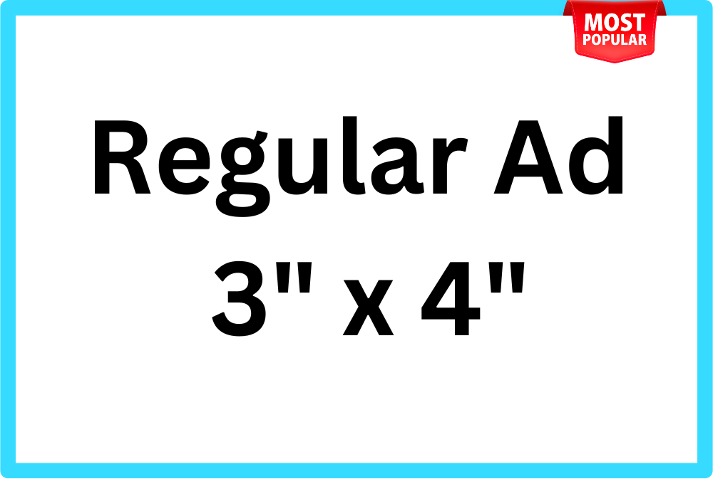 Regular Ad (3" x 4")